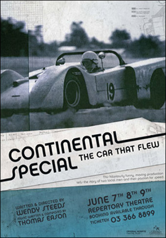 Poster advertising "The Continental Special : The Car That Flew"