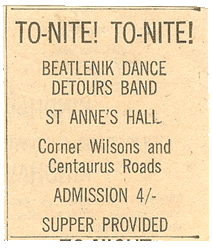 The Torments/The Detours - Early Newspaper Advertisement