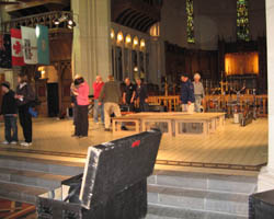 Setting up for the concert